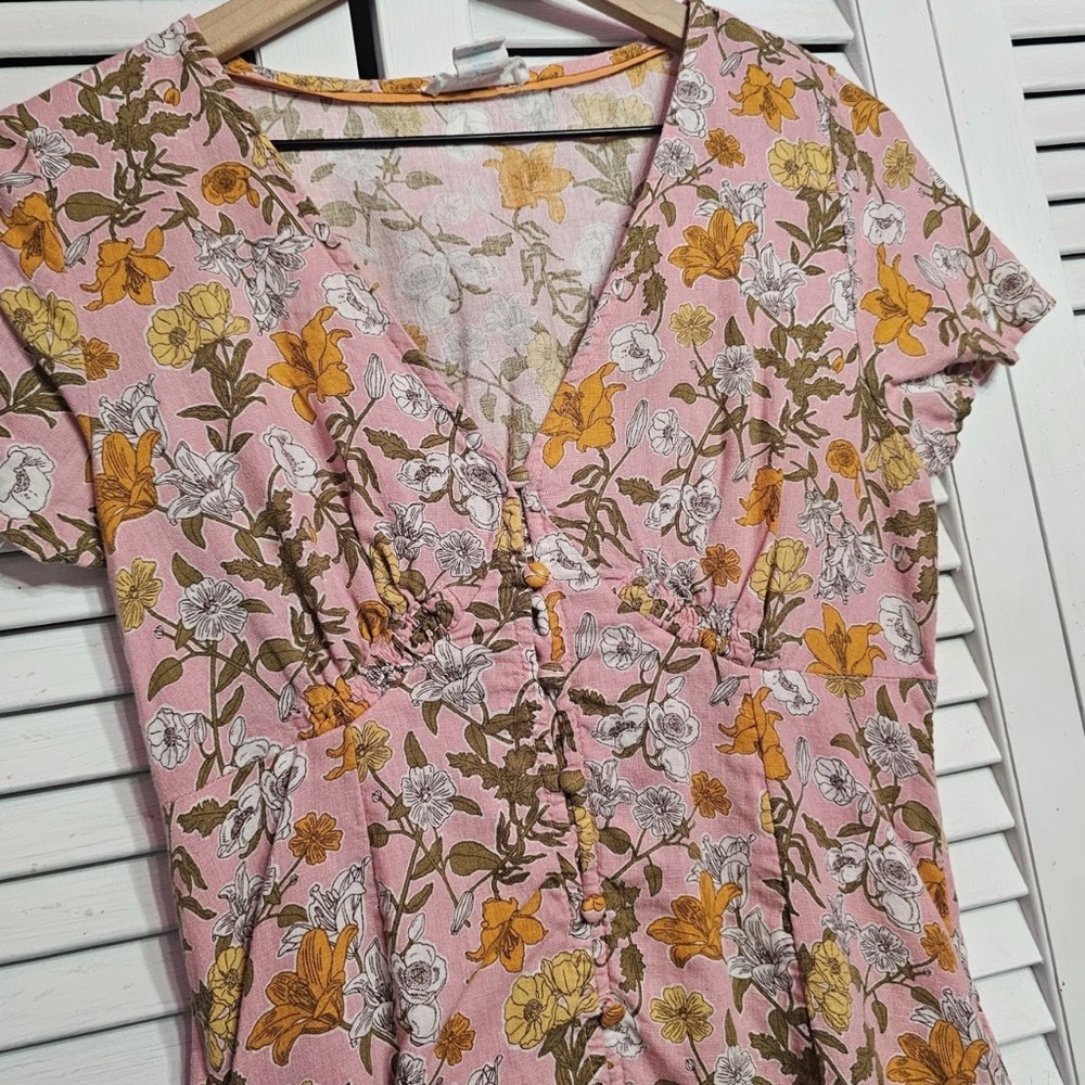 Cynthia Rowley - Linen Blend Floral Dress - Picture 3 of 10